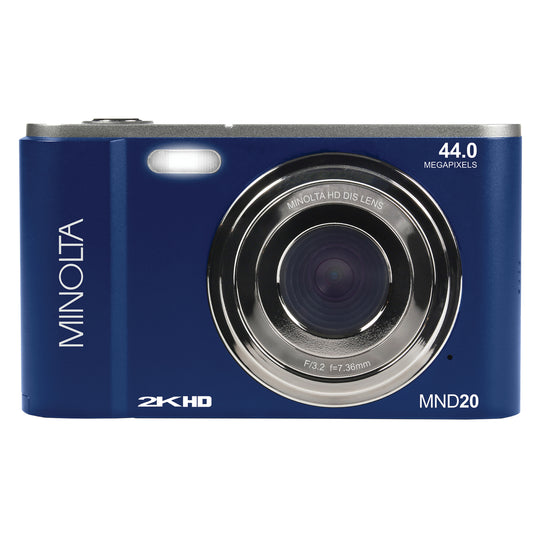 Minolta 44 MP Digital Camera with 2.7K Quad HD Video & 16x Digital Zoom - Blue
