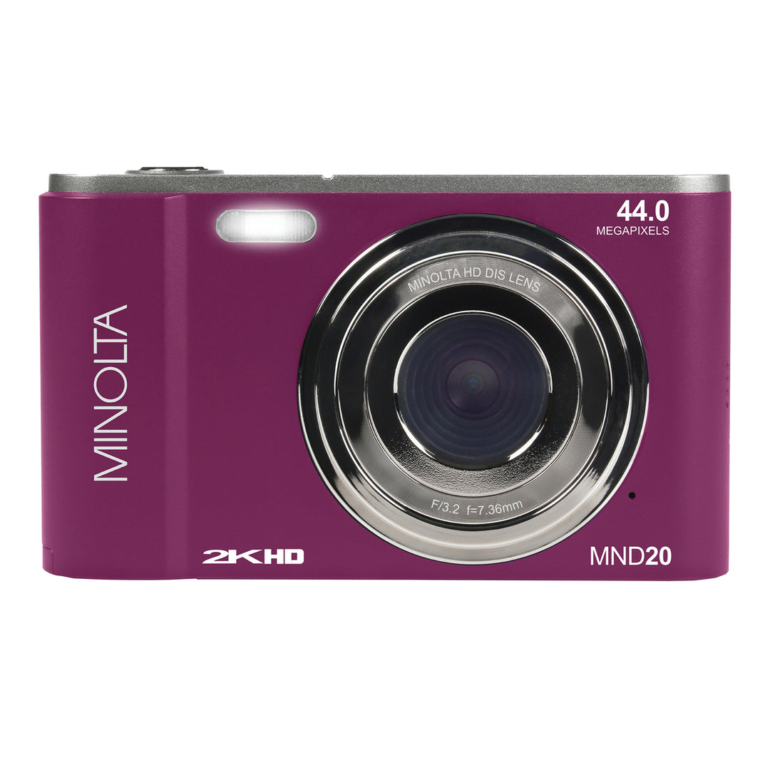 Minolta 44 MP Digital Camera with 2.7K Quad HD Video & 16x Digital Zoom - Magenta