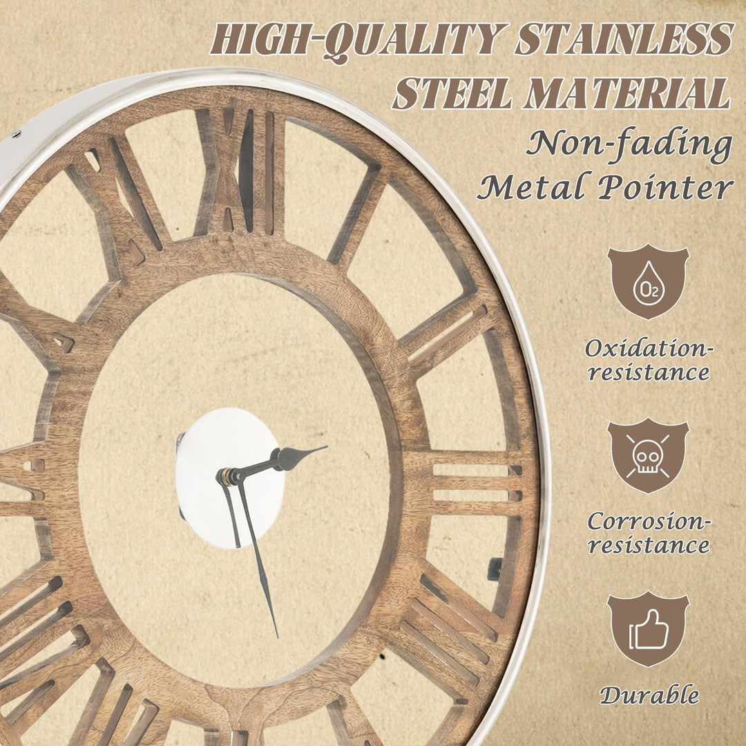 16-20 Inch Silent Wall Clock with Roman Numerals