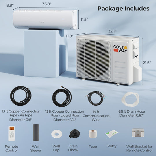 X-Pro 35000 BTU 3 Zone 22.5 SEER2 Ceiling Cassette Mini Split AC