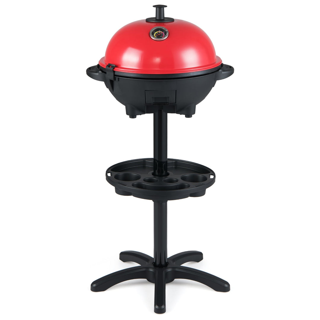 Electric BBQ Grill 1200W Indoor Outdoor Grill with 2-Zone Non-Stick Grilling Plate