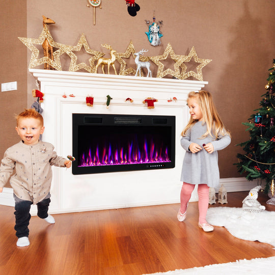 Electric Fireplace 40/50/60 Inches Recessed and Wall Mounted for 2' x 6' Stud