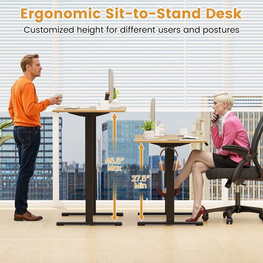 Electric Standing Desk Frame Height Adjustable Computer Desk Base with LED Display