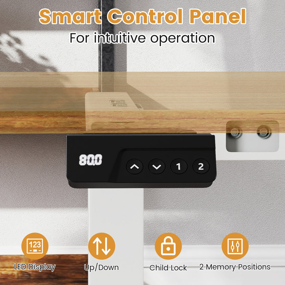 Electric Standing Desk Frame Height Adjustable Computer Desk Base with LED Display
