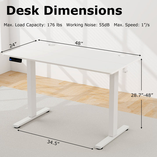 Electric Standing Desk with Memory Presets & Cable Management