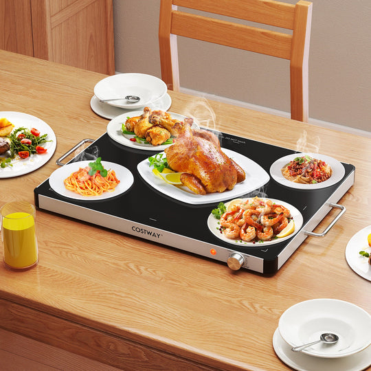 Electric Warming Food Warmer with Adjustable Temperature Control and Overheat Protection