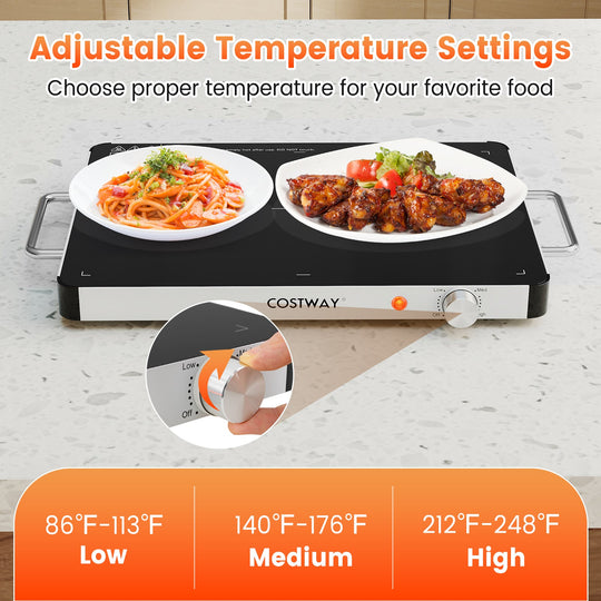 Electric Warming Tray Food Warmer with Adjustable Temperature Control