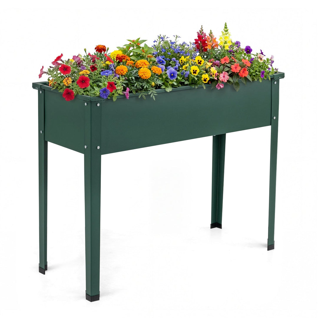 Raised Garden Bed Elevated Metal Planter Box with Legs Drainage Holes