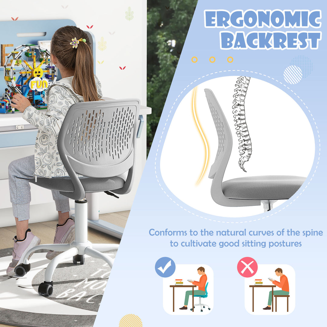 Ergonomic Children Study Chair with Adjustable Height-Gray
