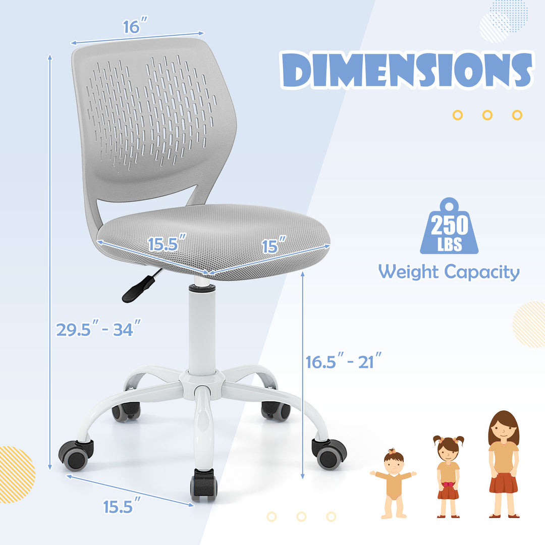 Ergonomic Children Study Chair with Adjustable Height-Gray