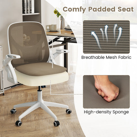 Ergonomic Computer Desk Chair with Lumbar Support and Flip-up Arms