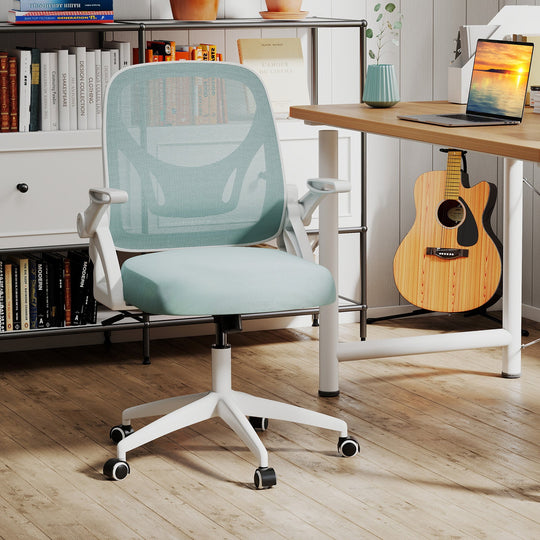 Ergonomic Computer Desk Chair with Lumbar Support and Flip-up Arms