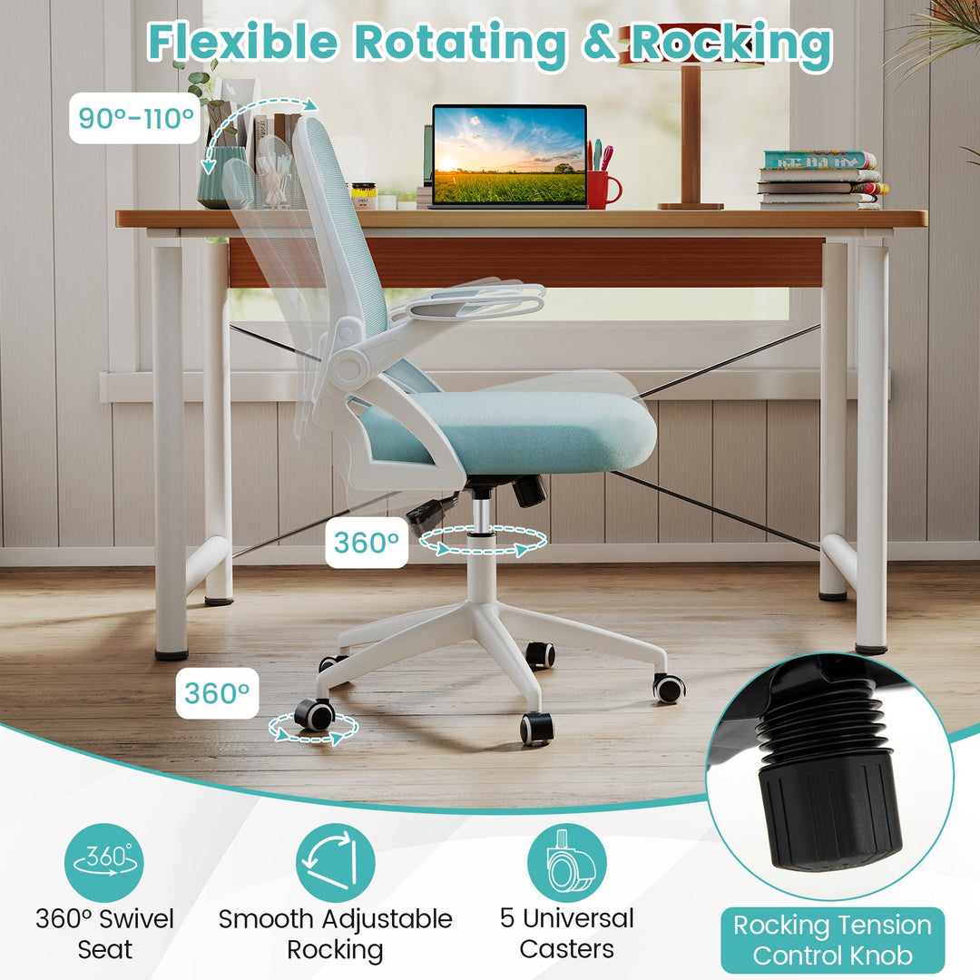 Ergonomic Computer Desk Chair with Lumbar Support and Flip-up Arms