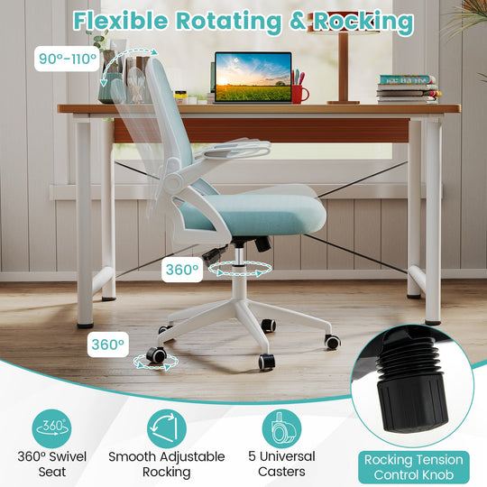 Ergonomic Computer Desk Chair with Lumbar Support and Flip-up Arms