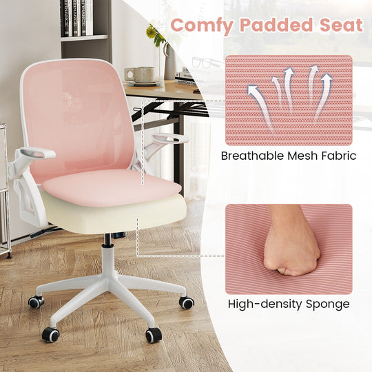 Ergonomic Computer Desk Chair with Lumbar Support and Flip-up Arms