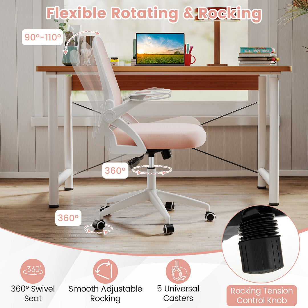 Ergonomic Computer Desk Chair with Lumbar Support and Flip-up Arms