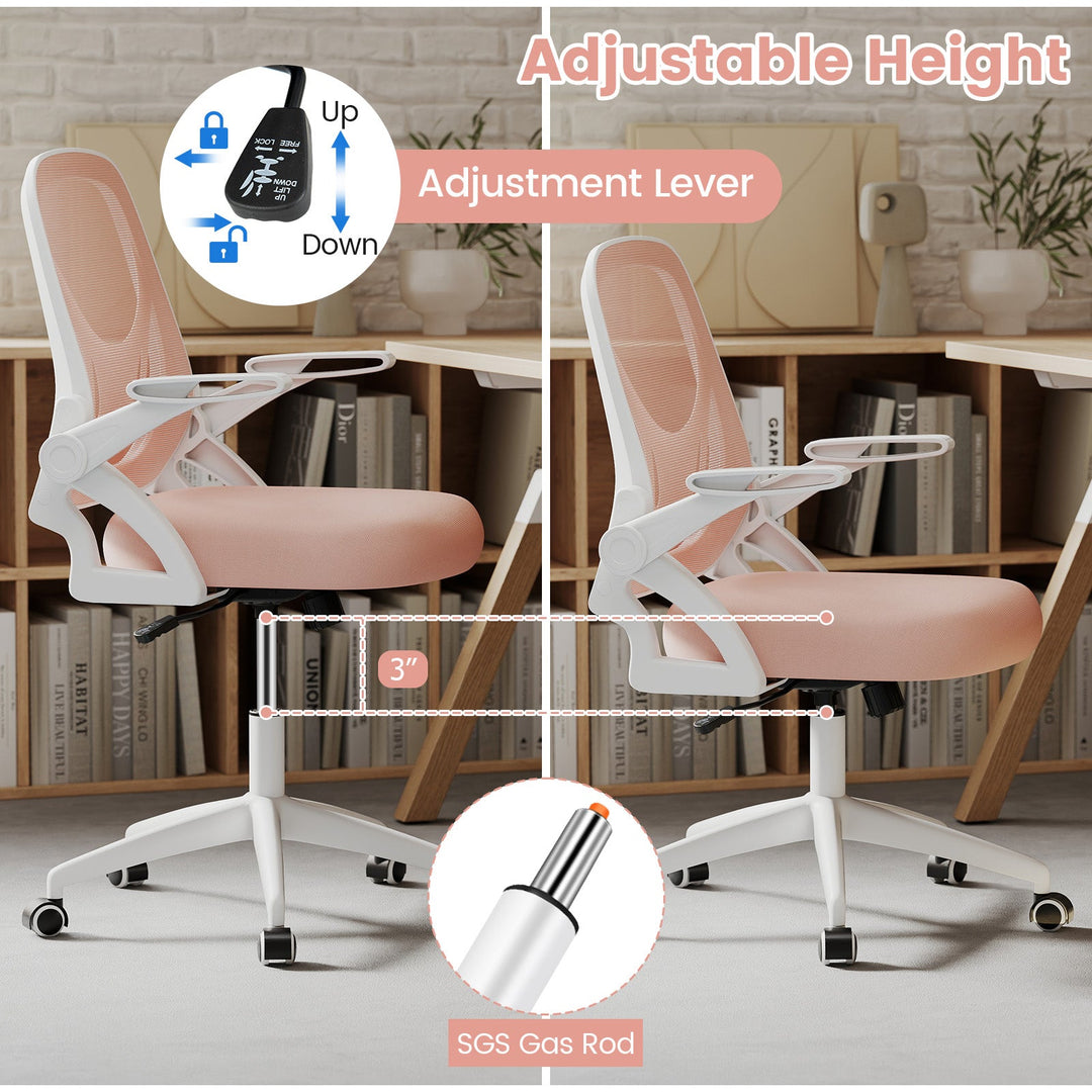 Ergonomic Computer Desk Chair with Lumbar Support and Flip-up Arms