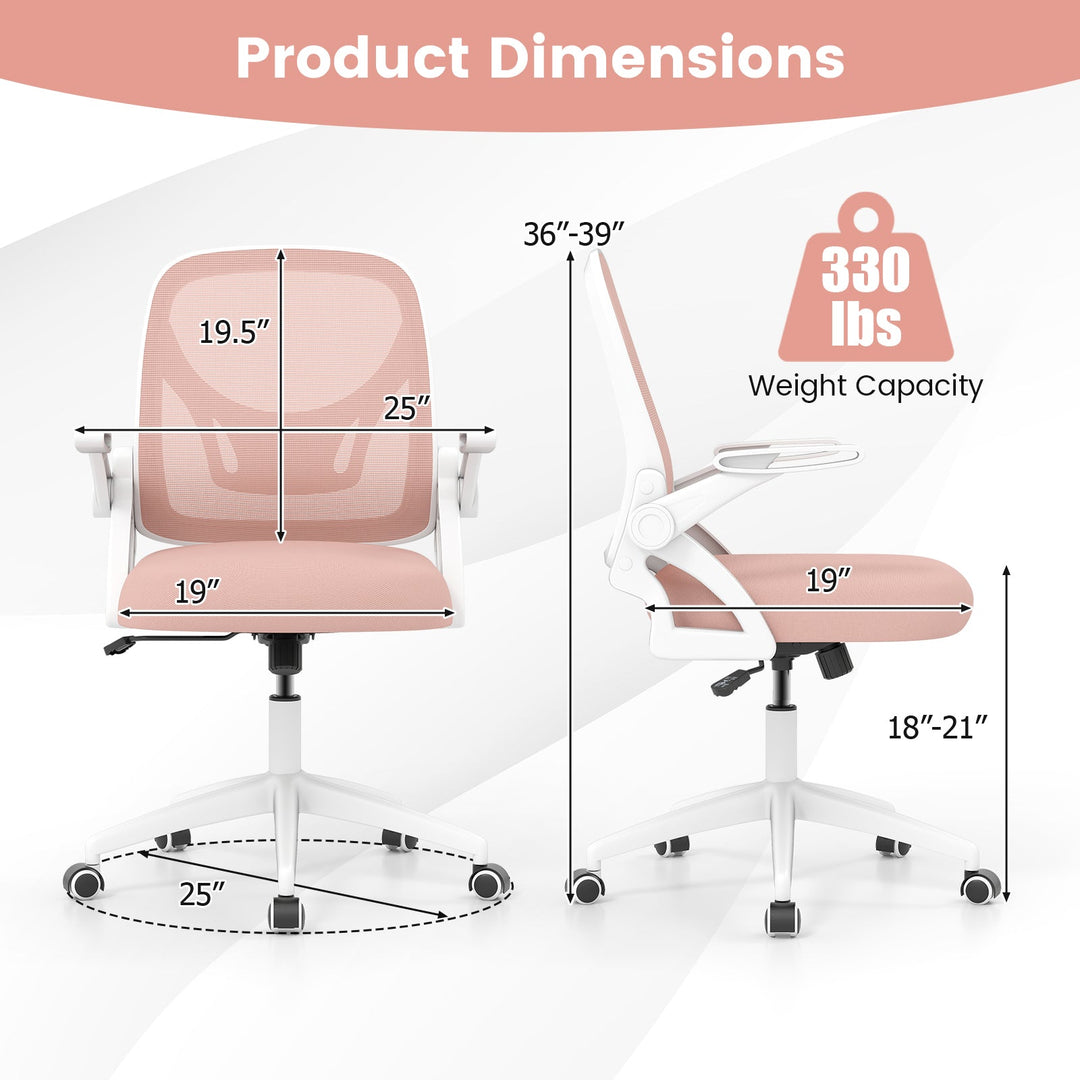Ergonomic Computer Desk Chair with Lumbar Support and Flip-up Arms