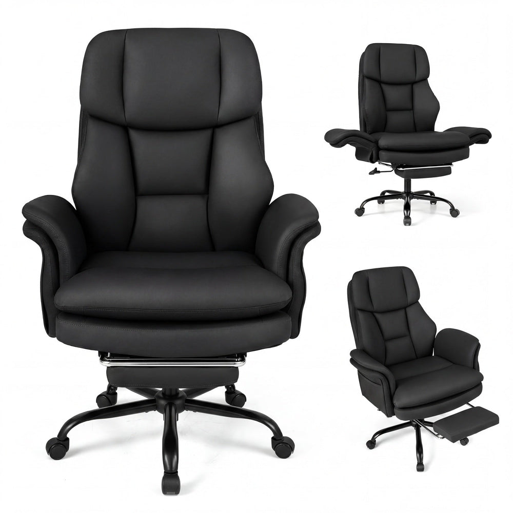 Big and Tall Office Chair with Retractable Footrest 500 lbs