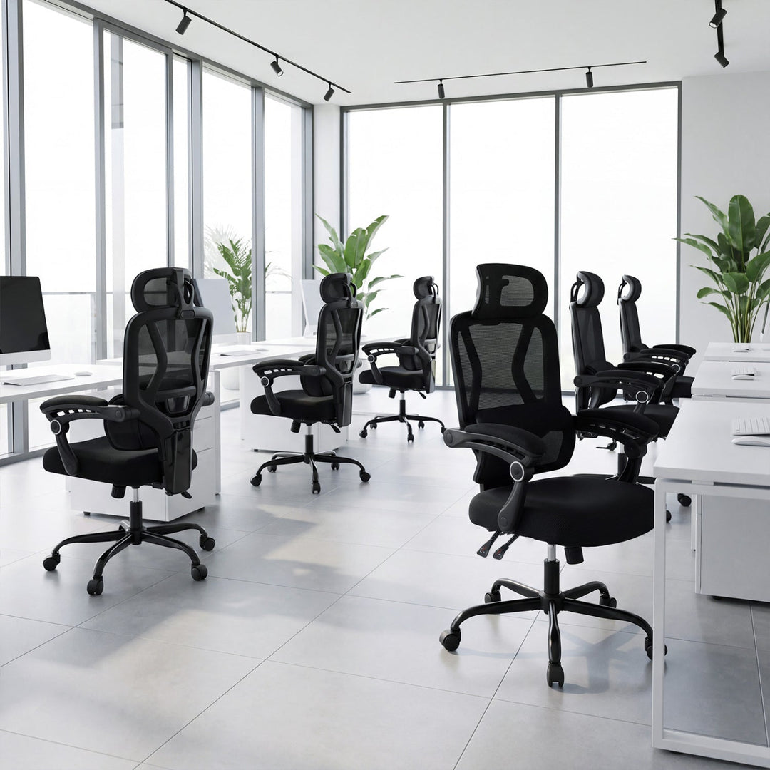 Ergonomic Mesh Office Chair with Lumbar Support & Headrest