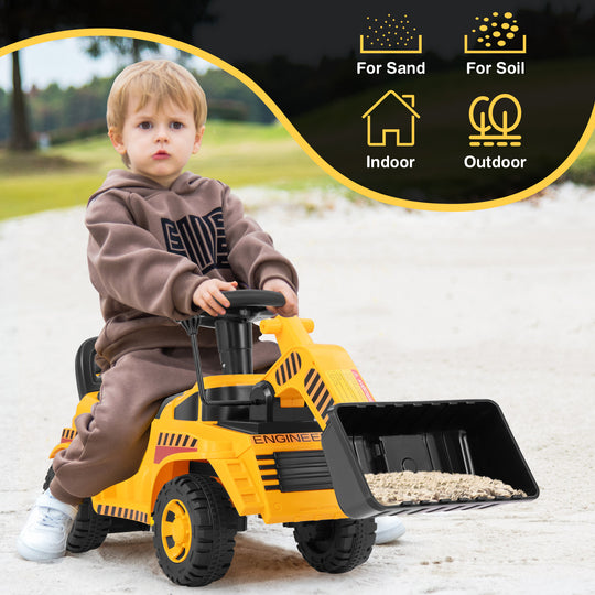 Excavator Digger Toy with Adjustable Bucket-Yellow