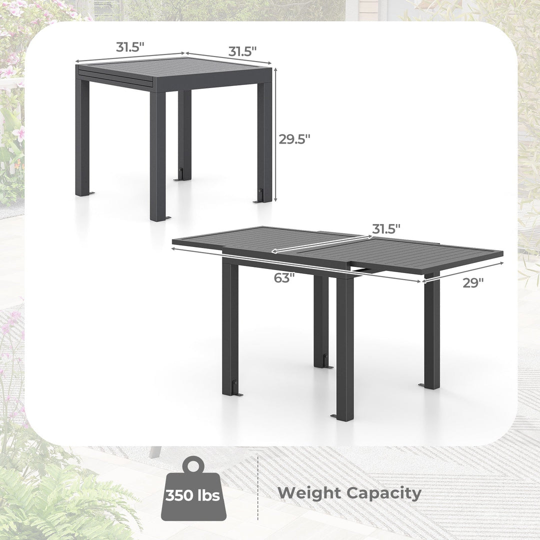 Expandable Patio Dining Table for 4-6 People