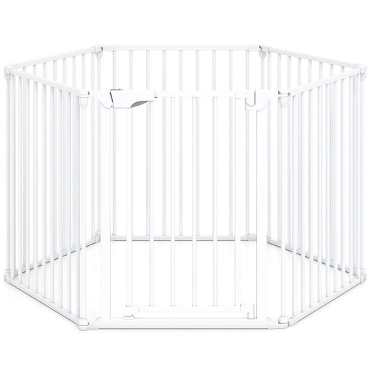 Extra Wide Baby Gate Fits 34.5-154" Openings 6-Panel Adjustable Pet Safety Fence