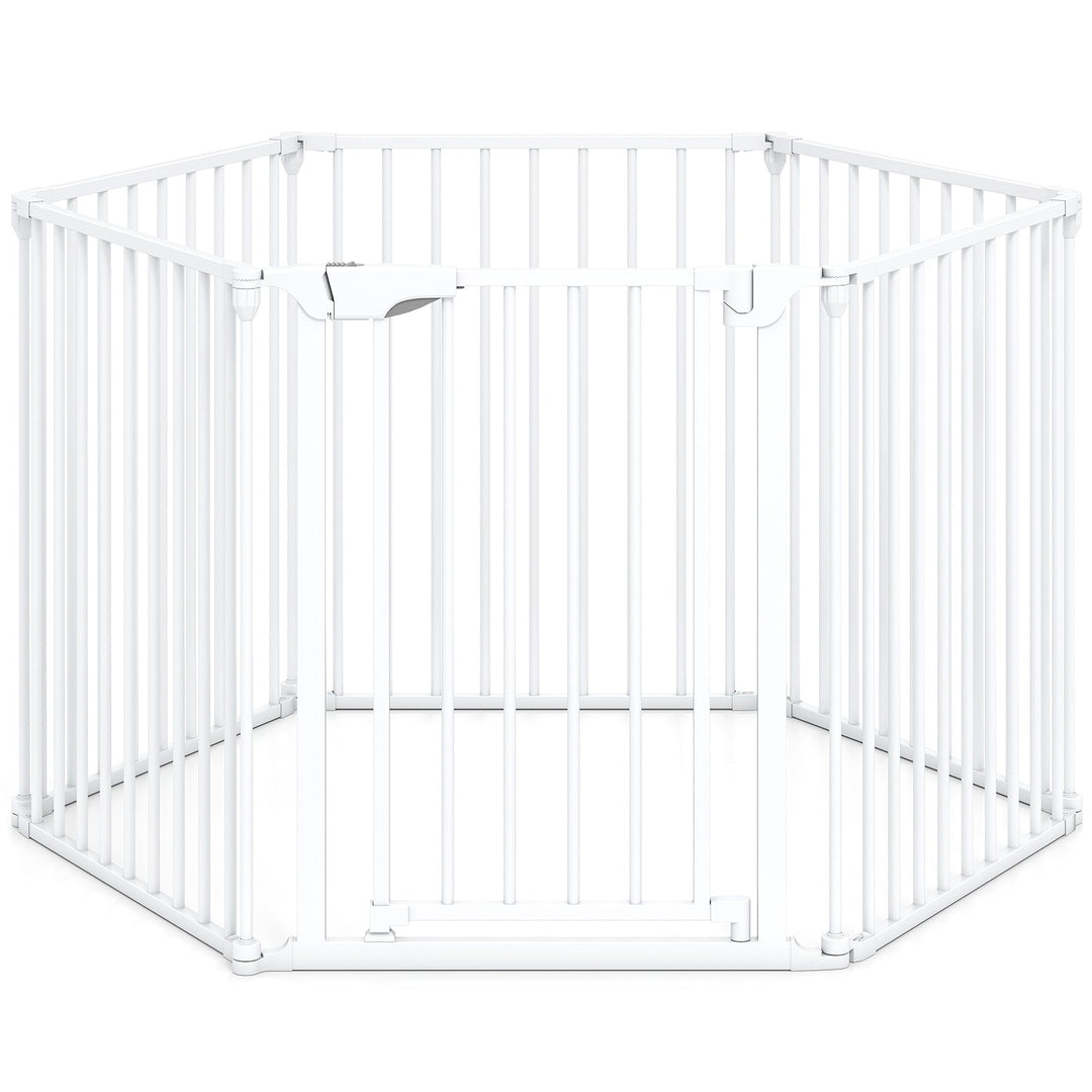 Extra Wide Baby Gate Fits 34.5-154" Openings 6-Panel Adjustable Pet Safety Fence