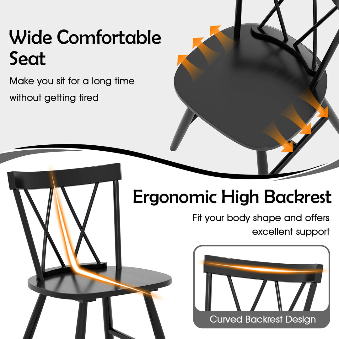 Farmhouse Kitchen Dining Chair Set of 2 with Rubber Wood Frame