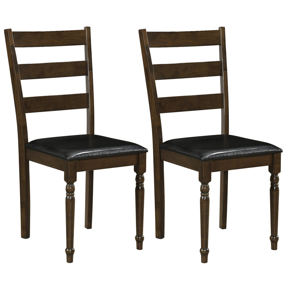 Upholstered Dining Chairs Set of 2 - Farmhouse Ladder Back