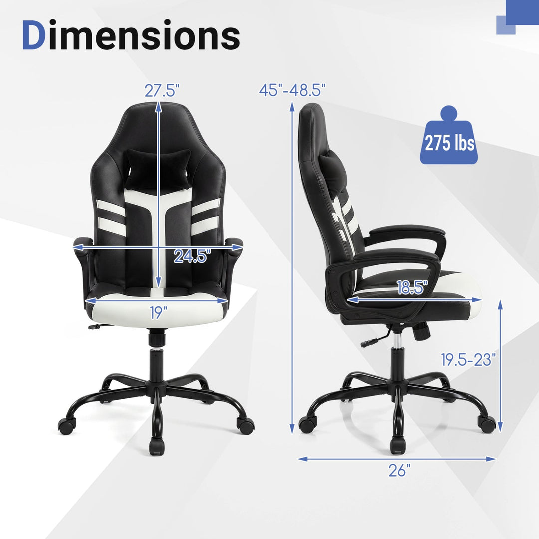 Ergonomic Gaming Chair with Removable Head Pillow & Rocking