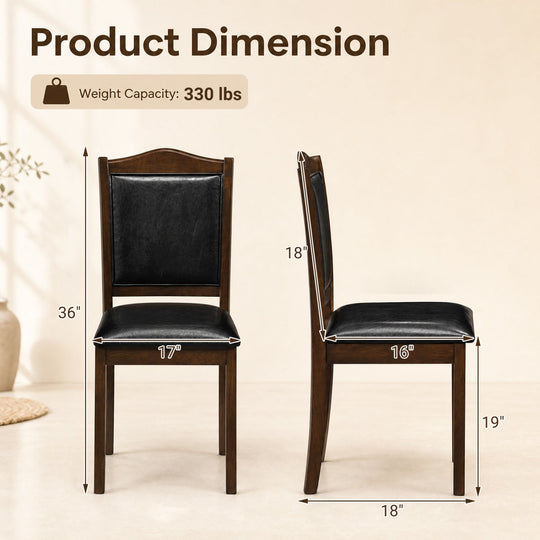Dining Chairs Set of 4 Faux Leather Upholstered Farmhouse