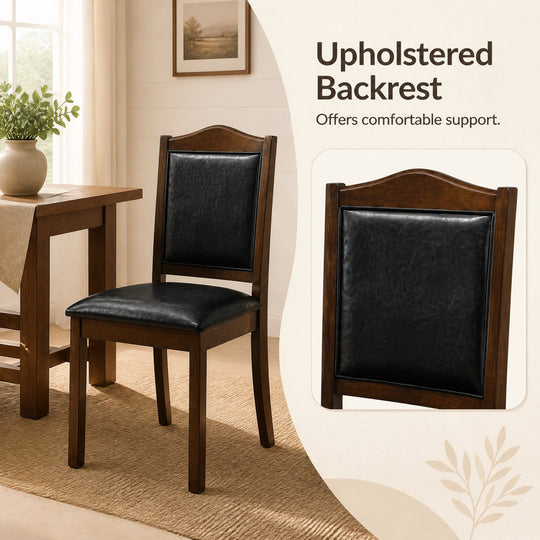 Dining Chairs Set of 4 Faux Leather Upholstered Farmhouse