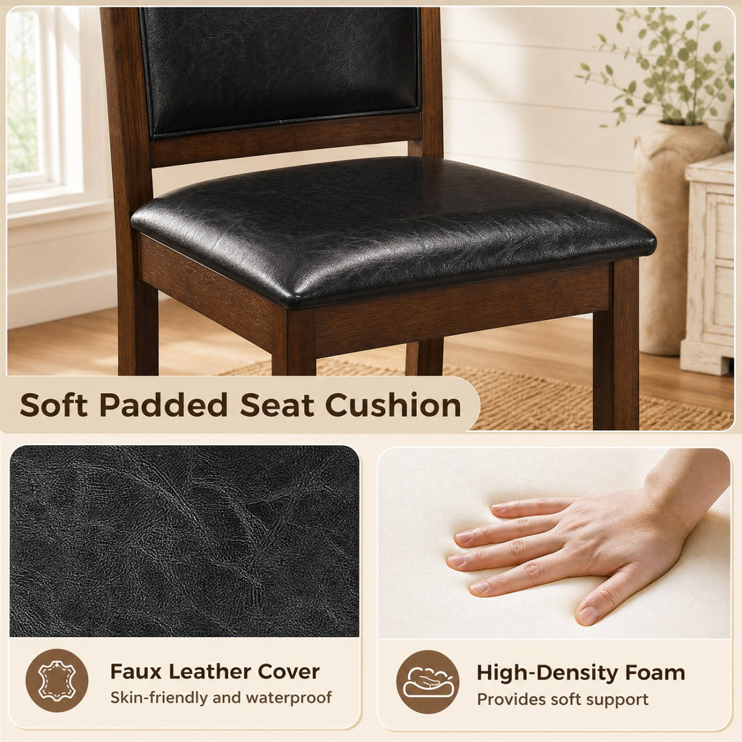 Dining Chairs Set of 4 Faux Leather Upholstered Farmhouse