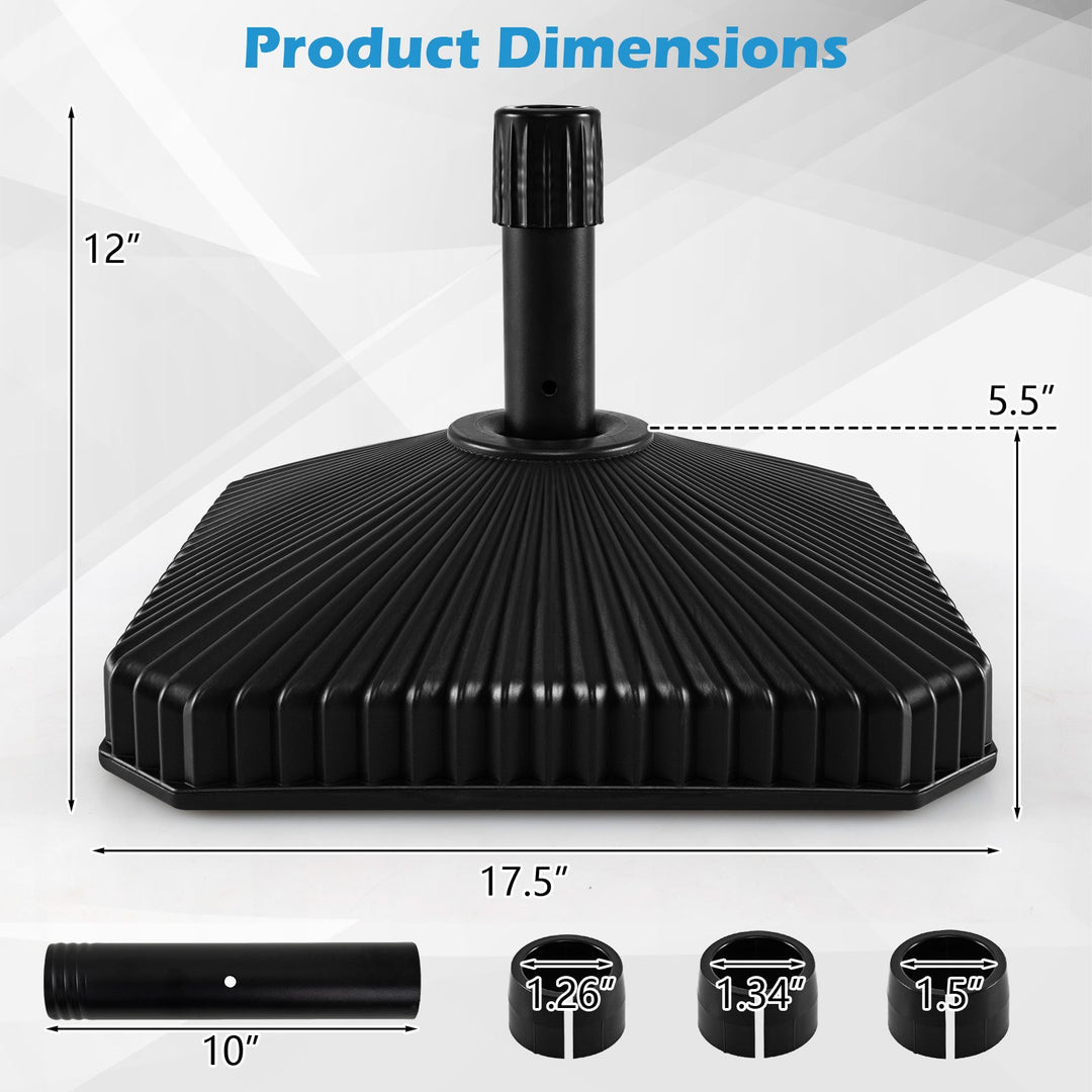 Fillable Umbrella Base with Shell Texture - 44 lb Capacity