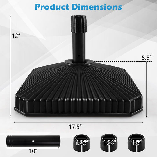 Fillable Umbrella Base with Shell Texture - 44 lb Capacity