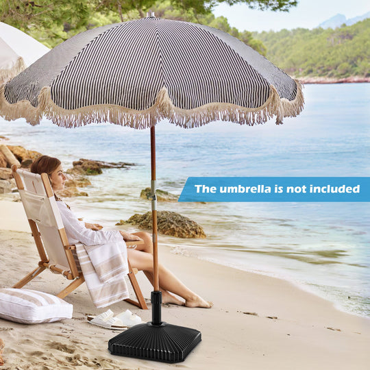 Fillable Umbrella Base with Shell Texture - 44 lb Capacity