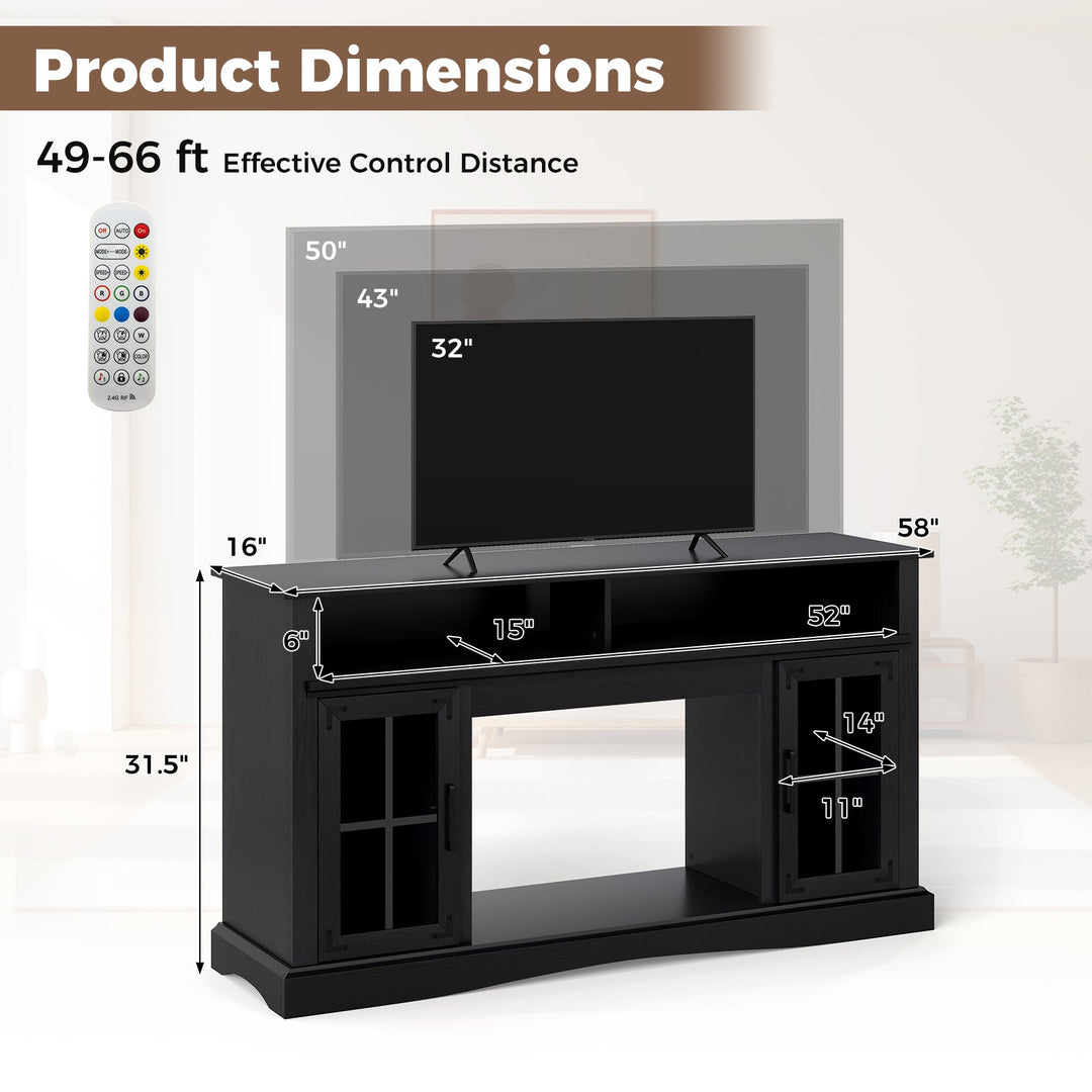 TV Stand with LED Lights and Remote Control