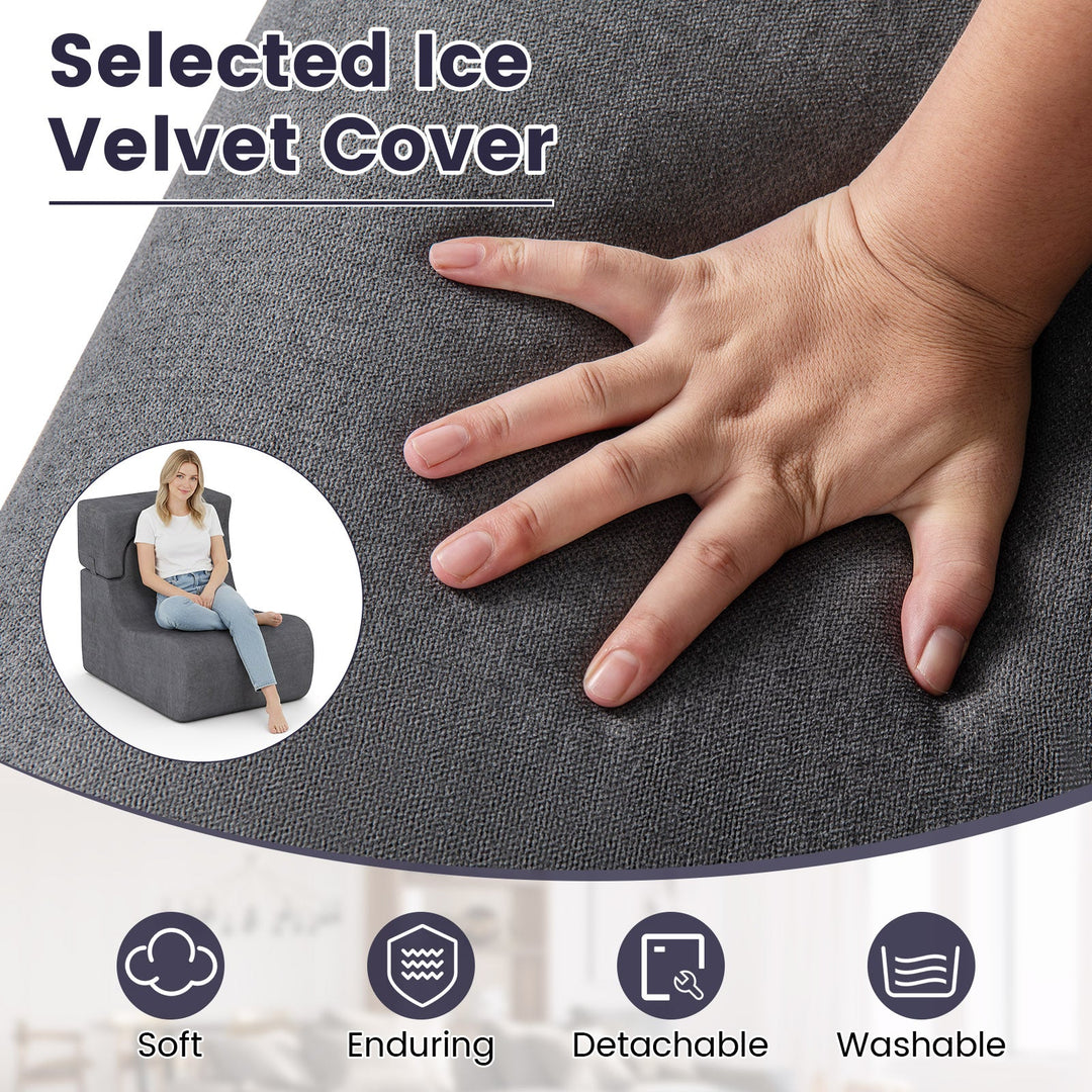 Floor Chair Lazy Sofa with Detachable Headrest