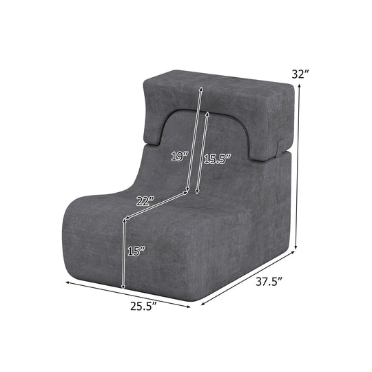 Floor Chair Lazy Sofa with Detachable Headrest