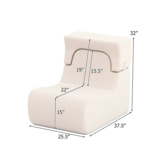 Floor Chair Lazy Sofa with Detachable Headrest