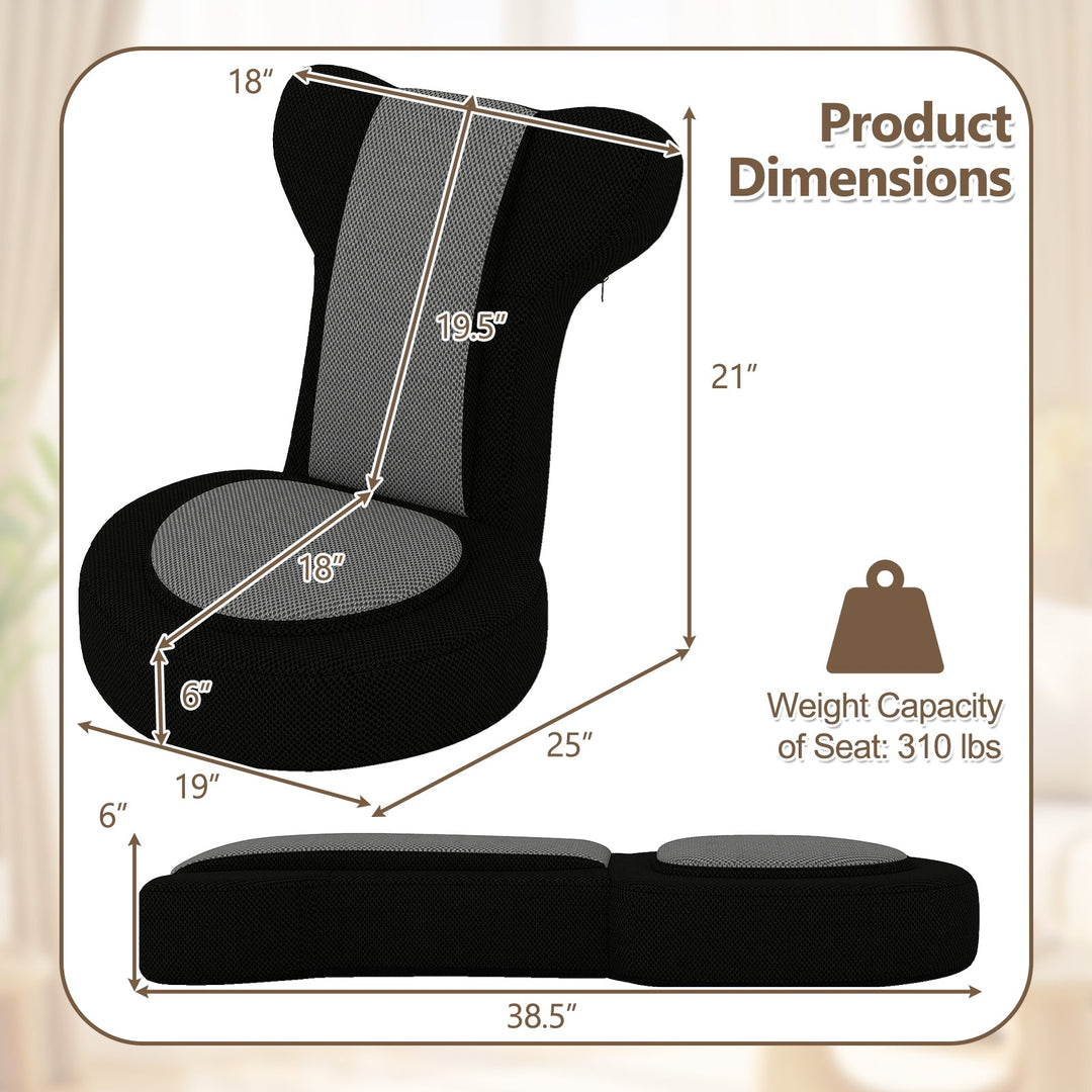 Floor Comfy Gaming Leisure Chair with Adjustable Headrest and Backrest
