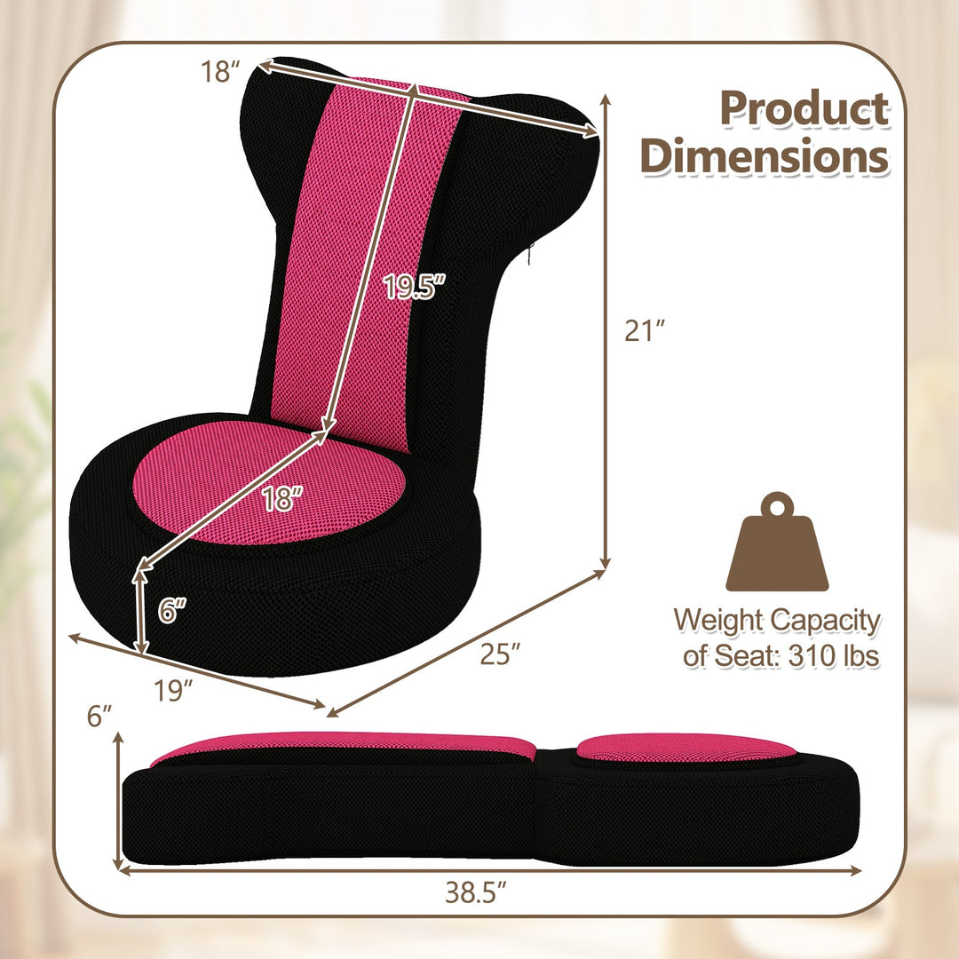 Floor Comfy Gaming Leisure Chair with Adjustable Headrest and Backrest