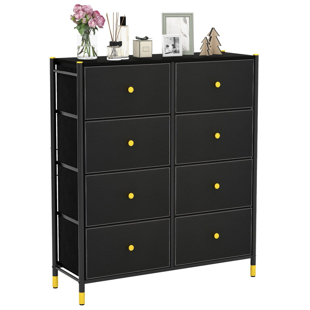 8-Drawer Fabric Dresser with Metal Frame and Storage Bins
