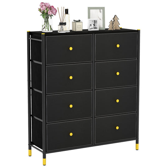 8-Drawer Fabric Dresser with Metal Frame and Storage Bins