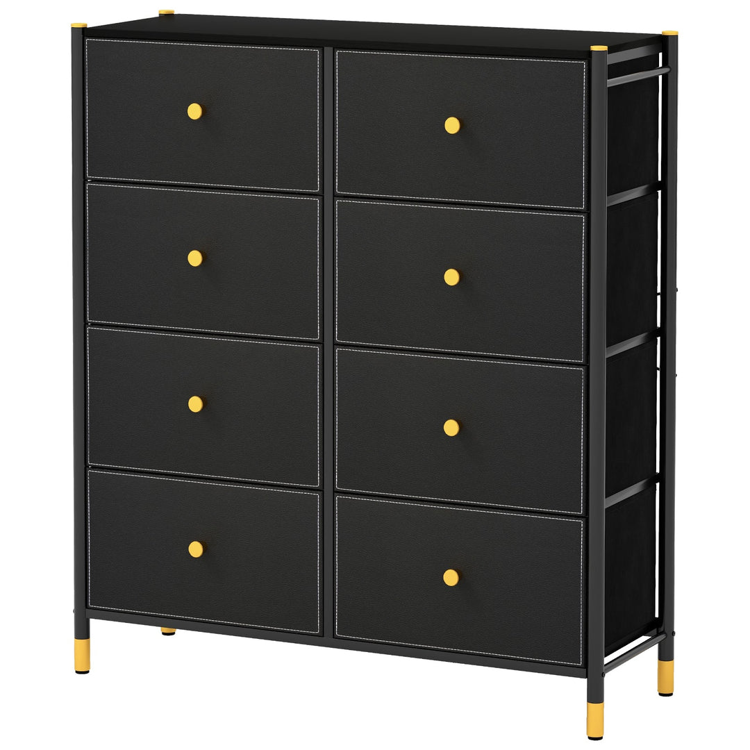 8-Drawer Fabric Dresser with Metal Frame and Storage Bins