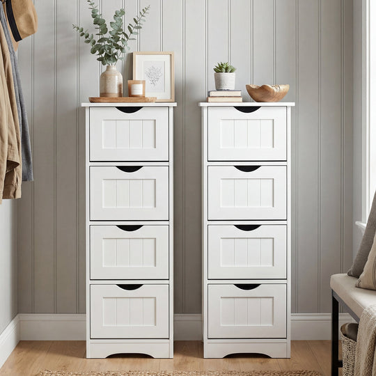 4-Drawer Freestanding Floor Cabinet with Anti-Toppling Device