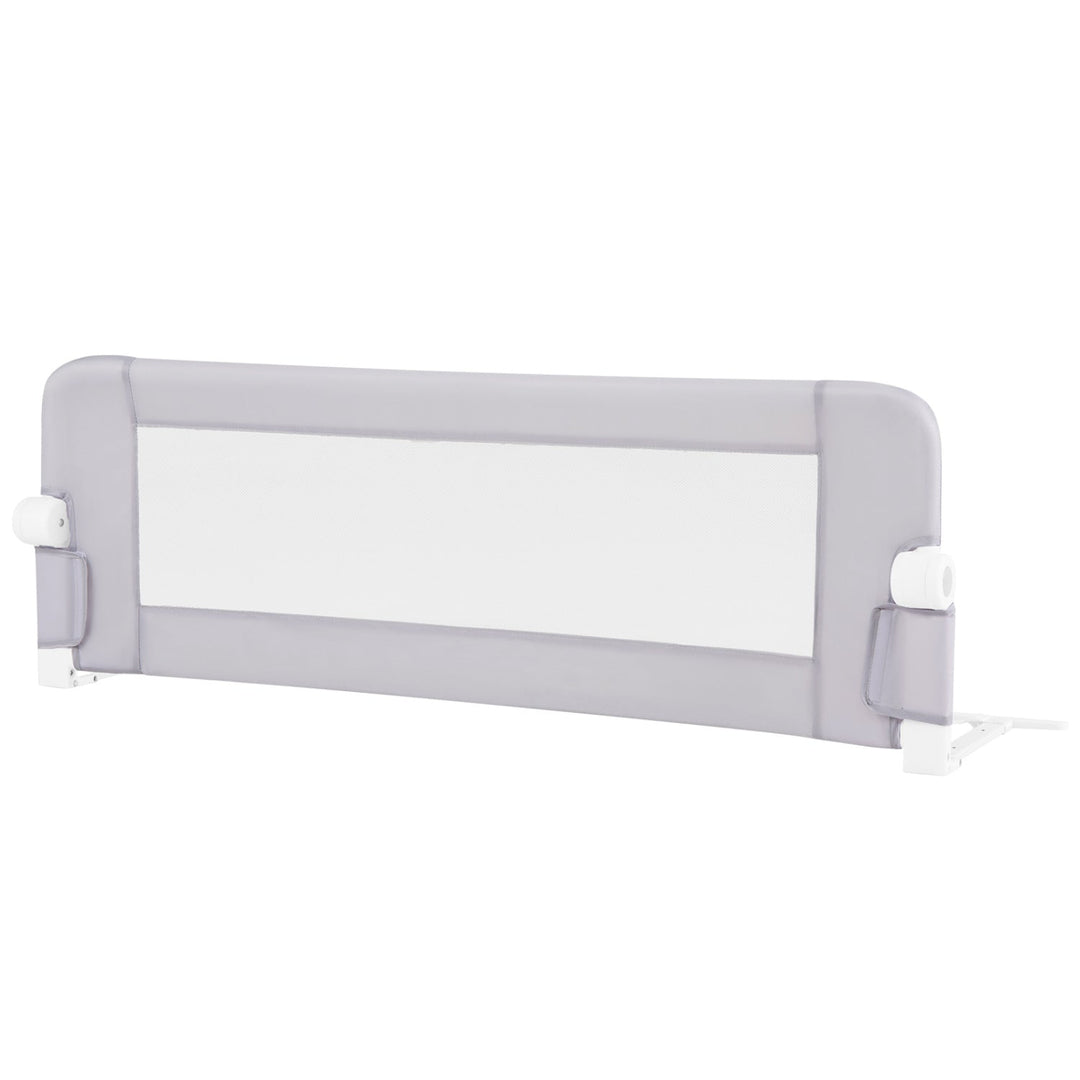 Foldable Bed Rail with Swing Down Design - Light Gray