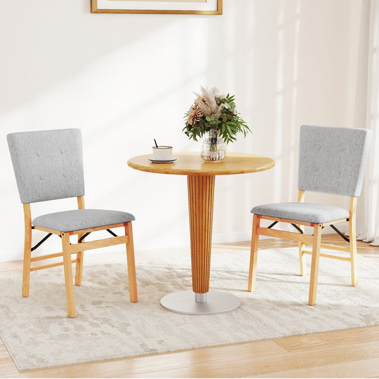Foldable Dining Chair Set of 2 Armless Kitchen Chair with Padded Seat and Tilt Backrest