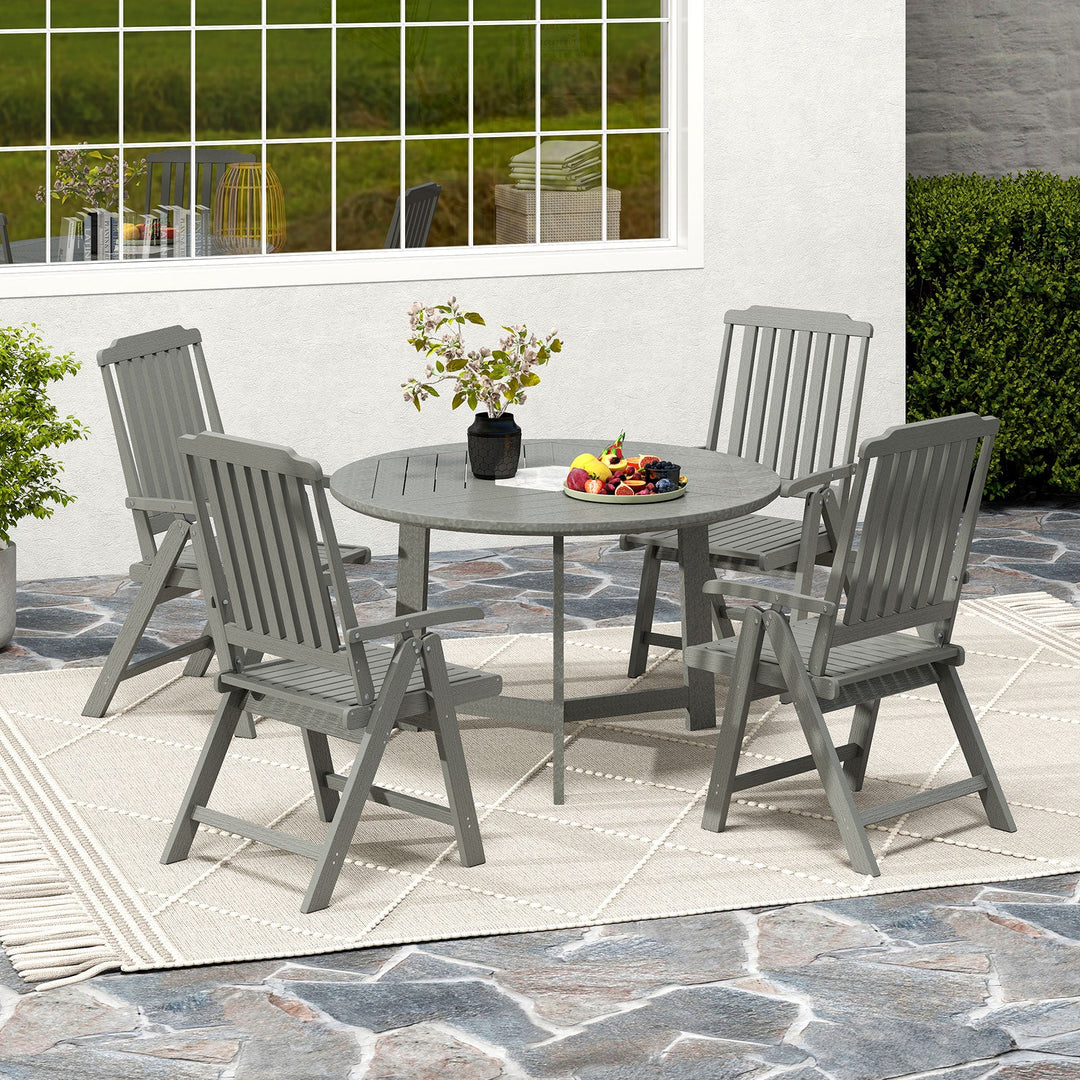 Foldable Patio Chair All-Weather HDPE Outdoor Dining Chair with Armrest